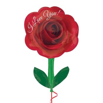28" Rose Shaped Valentine's Day Foil Balloon