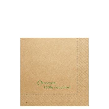 Kraft Paper Recycled Lunch Napkins 33cm 2ply with Logo