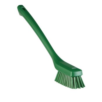 Vikan Narrow Cleaning Brush with Long Handle 42cm (Hard) - Green