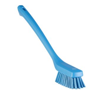 Vikan Narrow Cleaning Brush with Long Handle 42cm (Hard) - Blue