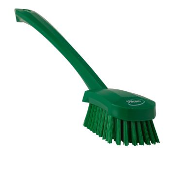 Vikan Washing Brush with Long Handle 41.5cm (Hard) - Green