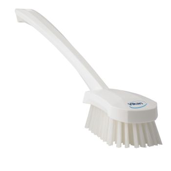 Vikan Washing Brush with Long Handle 41.5cm (Hard) - White