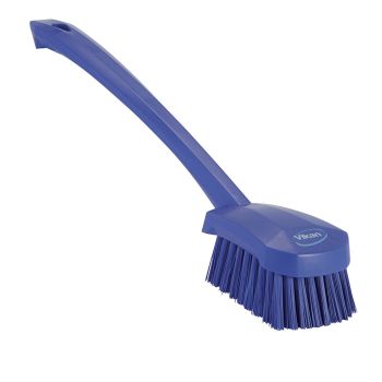 Vikan Washing Brush with Long Handle 41.5cm (Hard) - Purple