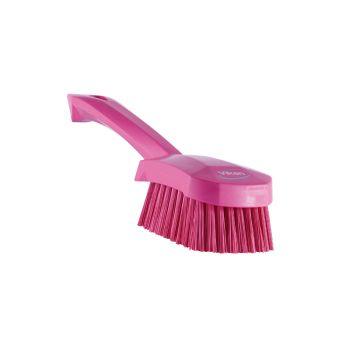 Vikan Washing Brush with Short Handle 270mm Hard - Pink