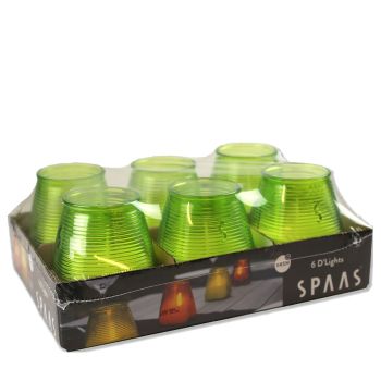 Green Glass Candles in Box