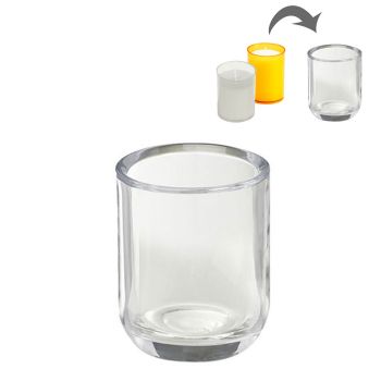 Clear Round Candle Holder