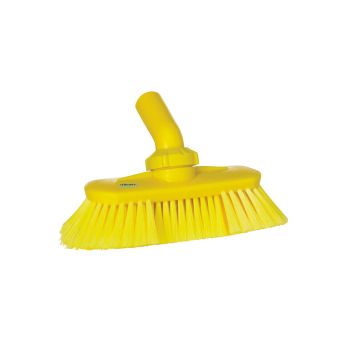 Vikan Washing Brush with Angle Adjustment 24cm (Soft) - Yellow