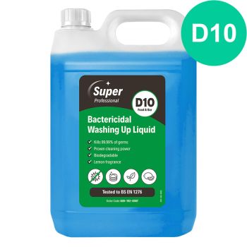 D10 Super Professional Lemon Bactericidal Washing Up Liquid 5 Litre