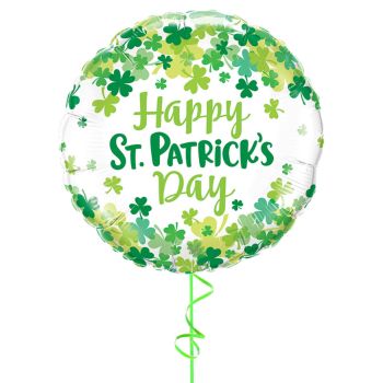St Patricks Day Shamrock Confetti Balloon Microfoil 18"