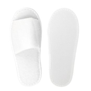 Slippers Open Toe White with Rubber Sole  