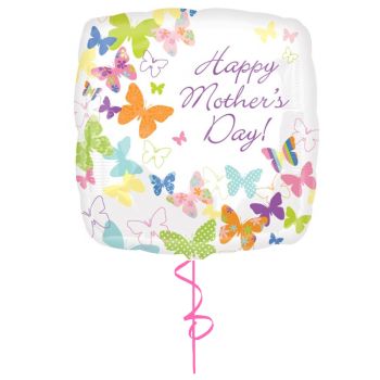 18" Happy Mother's Day Square Foil Balloon