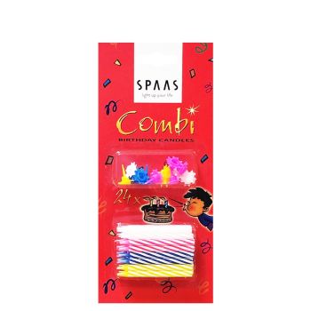 Spaas Combi Birthday Candles (24 packs of 24)