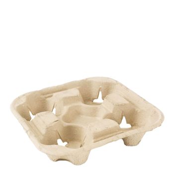4 Cup Moulded Pulp Fibre Cup Carriers