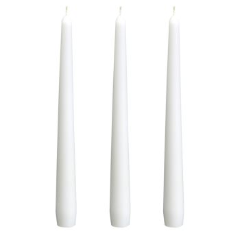 White Tapered Dinner 10" Candles (by SPAAS)
