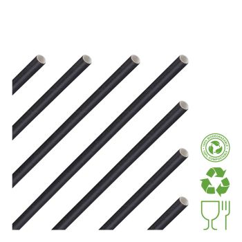 5.5" Black Paper Drinking Straws