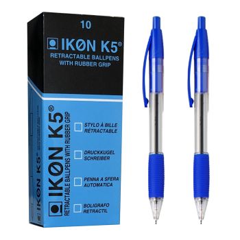 IKON K5 Retractable Ballpoint Pens Medium Blue (Box 10)