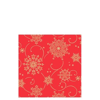 Snowflake Swirl Red Paper Napkins 33cm 3ply