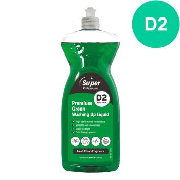D2 SUPER Premium Green Washing Up Liquid 1 Litre