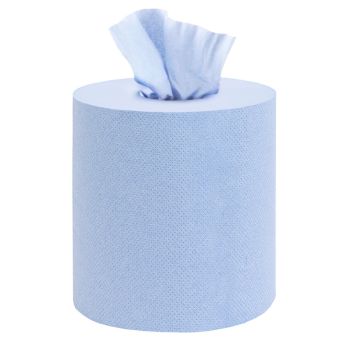 Blue Embossed Centrefeed Rolls 2ply (6 rolls)