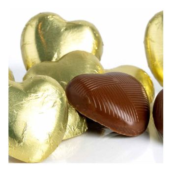 Milk Chocolate Hearts in Gold Foil (made in the UK) 1kg