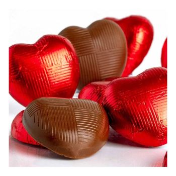 Milk Chocolate Hearts in Red Foil (made in the UK) 1kg
