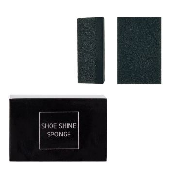 Shoe Shine Sponge in Carton Black & Silver Design