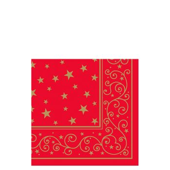 Timeless Stars Red Paper Napkins 33cm 3ply