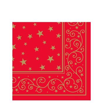 Timeless Stars Red Paper Napkins 40cm 3ply