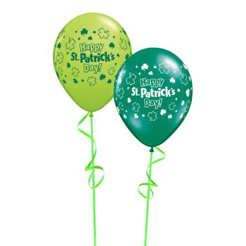 Happy St Patricks Day Lime & Emerald Green Latex Balloons 11"