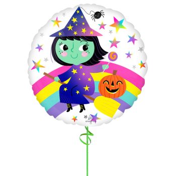 Rainbow Witch Halloween Balloon Microfoil 18"
