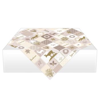 Merry Christmas Beige & Gold Airlaid Slipcovers 80x80cm