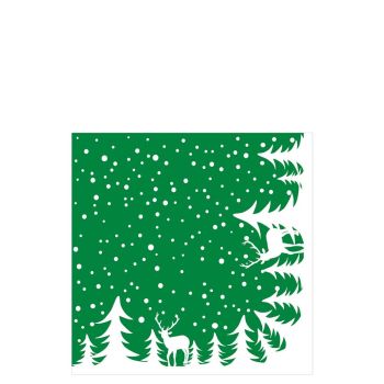 Winter Forest Green Paper Napkin 33cm 3ply