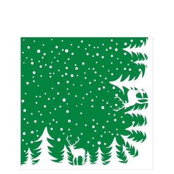 Winter Forest Green Paper Napkins 40cm 3ply
