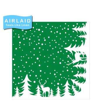 Winter Forest Green Airlaid Napkins 40cm