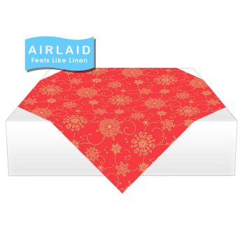 Snowflake Swirl Red Airlaid Slipcovers 80x80cm