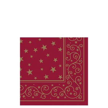 Timeless Stars Bordeaux Paper Napkins 33cm 3ply