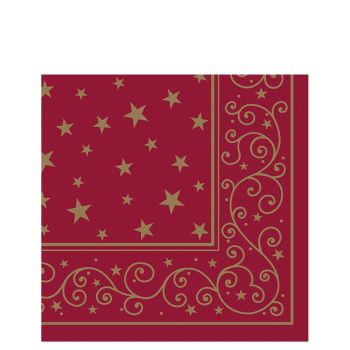 Timeless Stars Bordeaux Paper Napkins 40cm 3ply