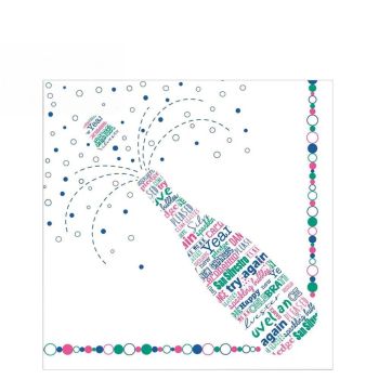 Party Celebration Pink Green Blue Airlaid Napkins 40cm