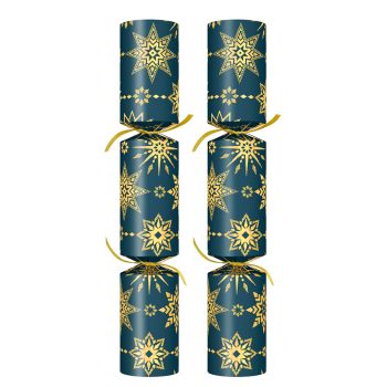 12" Blue & Gold Christmas Crackers