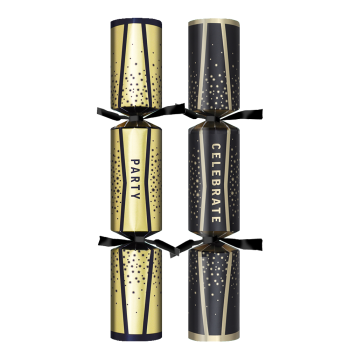 12" Gold & Black Celebration Crackers (Box 50)