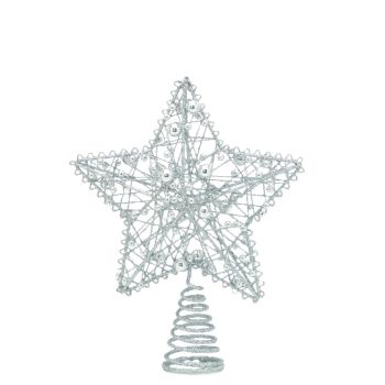Silver Tree Top Star (18cm excluding base)