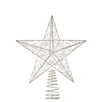 Silver Plated Tree Top Star (25cm excluding base)