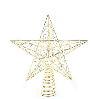Gold Plated Tree Top Star (25cm excluding base)