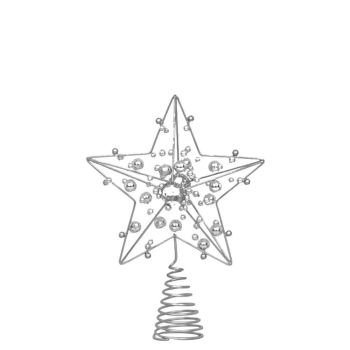 Silver Tree Top Star (14cm excluding base)