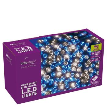 200 Blue & White LED String Lights