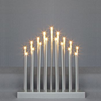 17 Candles Silver Battery Operated Candle Bridge