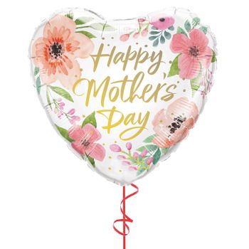 18" Pink Floral Happy Mother's Day Foil Balloon