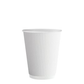 White Triple Wall Ripple Cup 8oz